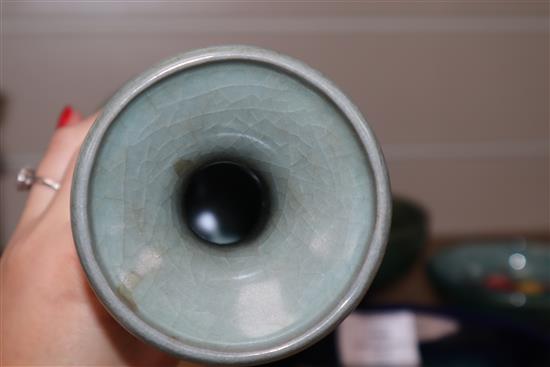 Five Chinese crackle glaze vases, 19th century and later tallest 32cm